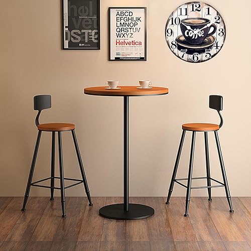 Miniatura 4 de Reloj de Pared de Cocina Horizent, Reloj de Pared Vintage de Vidrio con Letrero de Café, Relojes de Pared Operados con Pilas - 20 cm Café de 8