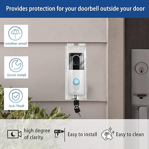 Miniatura 6 de Young Dance Soporte de timbre de video antirrobo compatible con la mayoría de timbres de video, acrílico, altamente transparente, kit de caja de