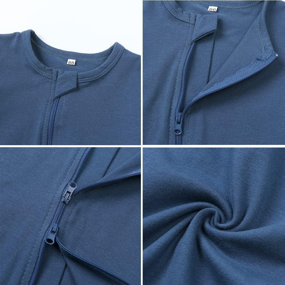 BeiVSlley Baby Boy Girl's 2 Pack Summer Short Sleeve Rompers Infant Cotton Coveralls Toddler Zip front Outfits Clothes