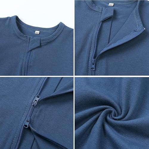 Miniatura 3 de BeiVSlley Paquete de 2 mamelucos de verano de manga corta para bebé, de algodón, con cremallera frontal, ropa para bebés y niños pequeños