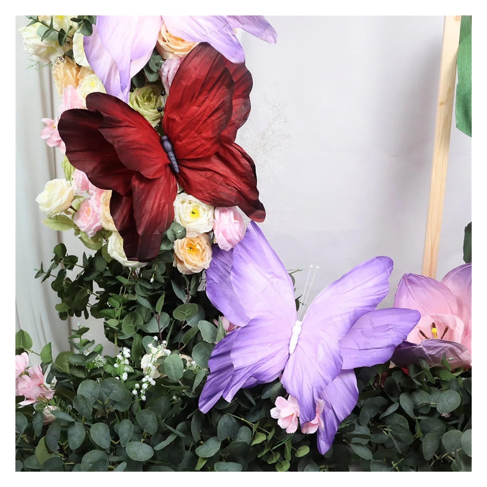 Riesige Schmetterlingsdekoration aus Papier | Riesiger simulierter 3D-Papierschmetterling – Bühnendekoration for Hochzeiten im Freien(Purple,50cm)