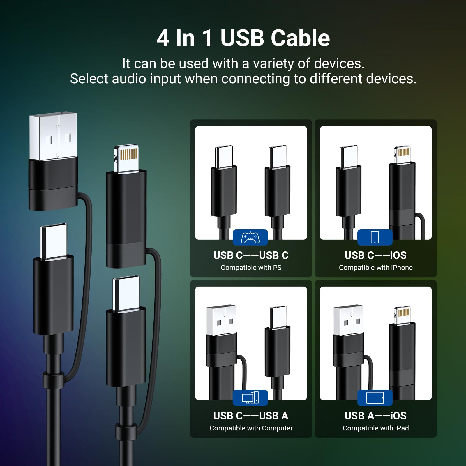NEEWER UM02 Mikrofon RGB USB do strumieniowego przesyłania podcastów, kardioidalny pojemnościowy mikrofon biurkowy z redukcją szumów do monitorowania słuchawek, kompatybilny z iPhone iPad Mac PC