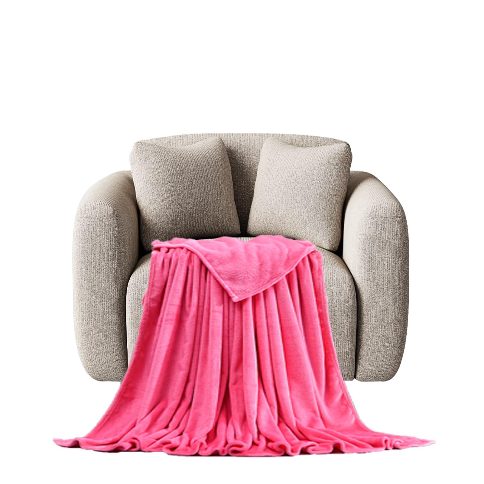 STGAO Throw Blanket 90 x 280 cm Silk Touch Fleece Blankets Flannel Blanket for Bedroom, Couch, Travel, Kids, Camping, Dark Pink