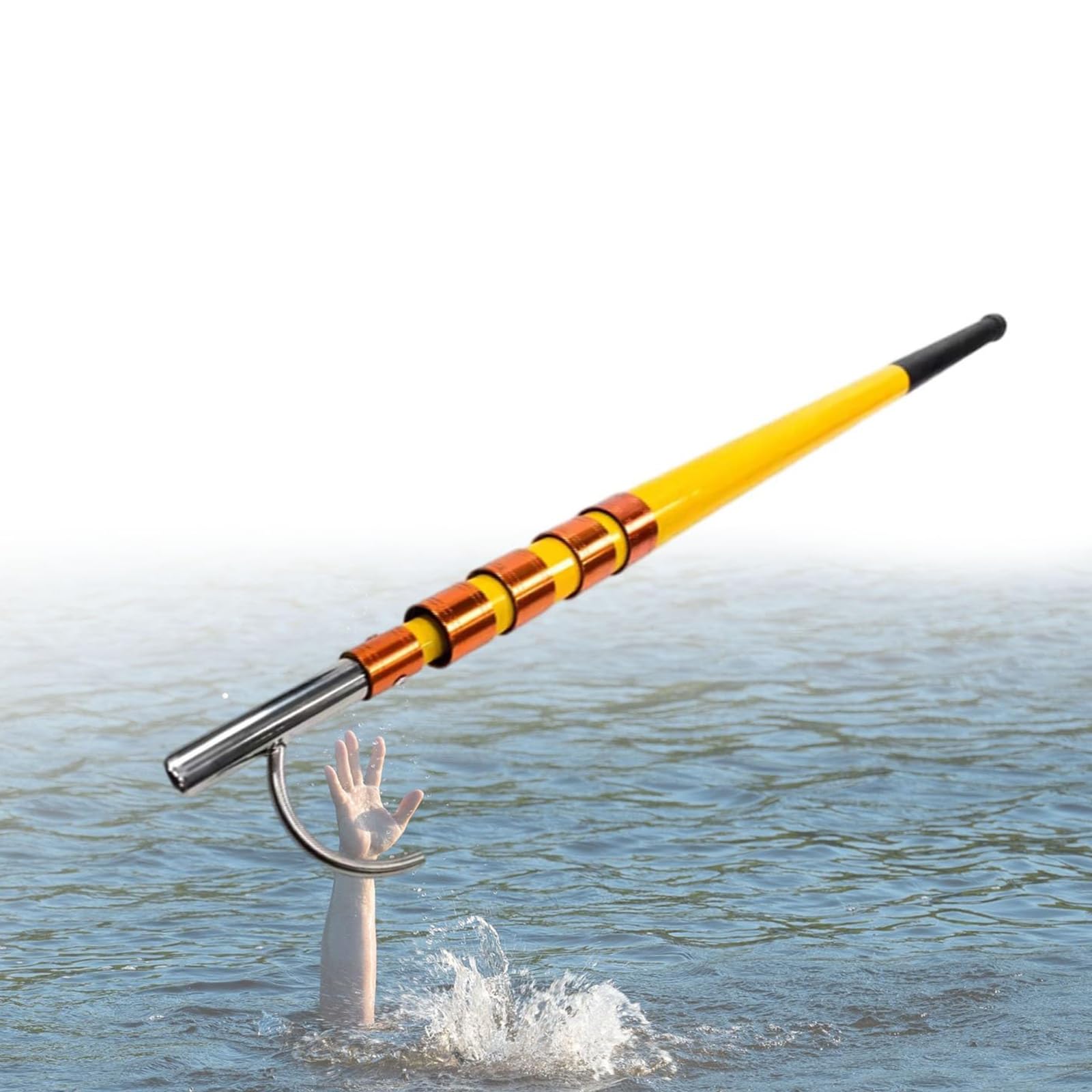 Mshgsku Telescopic Water Rescue Hook With Stainless Steel Hooks, 120Kg Capacity For Emergency Lifesaving In Lakes, Boats, And Pools