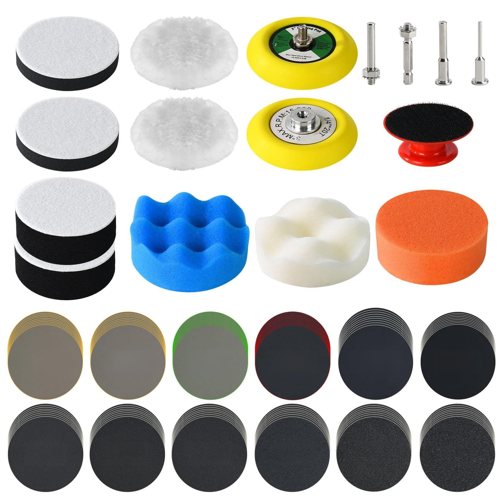 136 Piece Sanding & Polishing Disc Kit - 60-10000 Grit -1