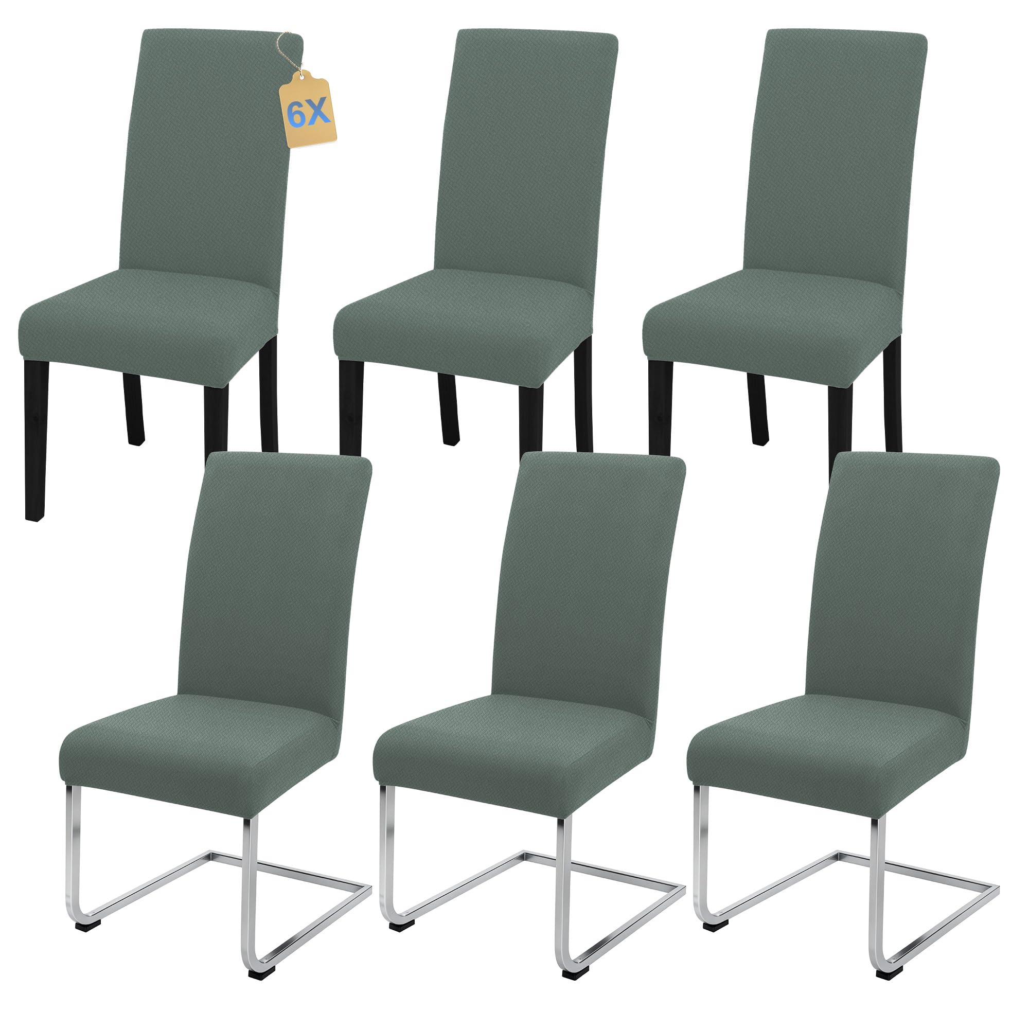 SUKAIKEQA Stuhlhussen 6 Stück Stretch Stuhlbezug Schwingstuhl Esszimmer