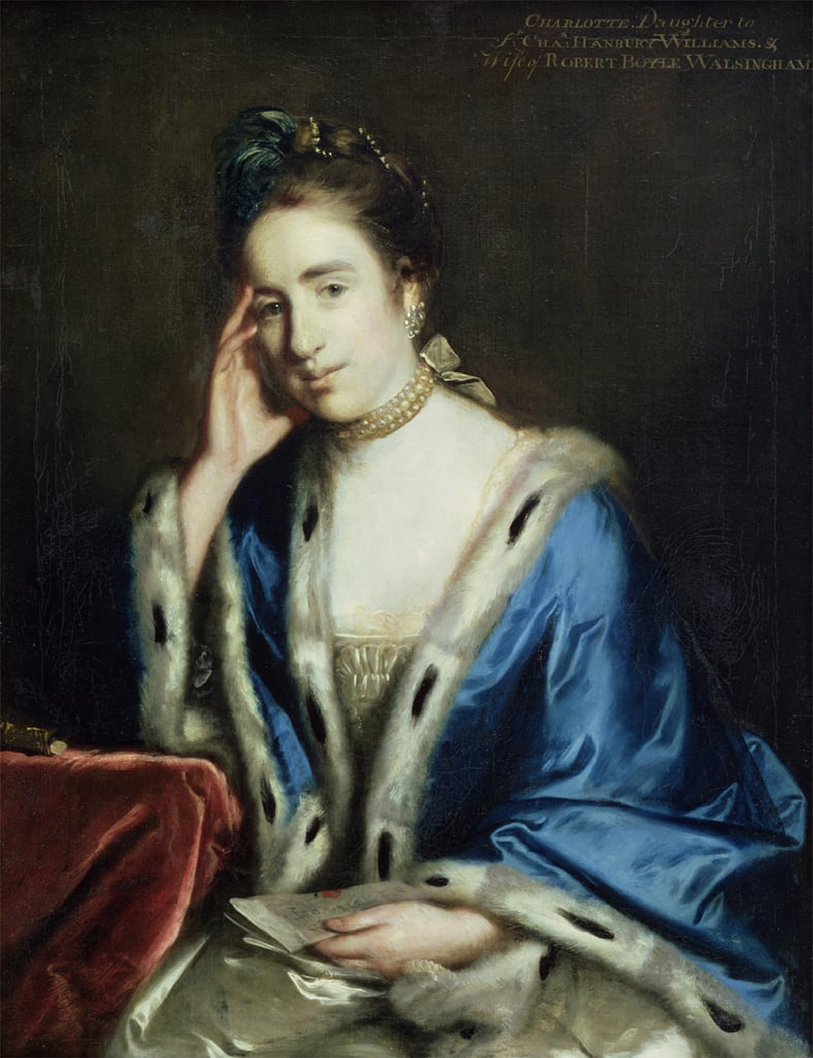 SERENDIPITP Abstract Painting Mural Print Picture Wall Decor Painting Portrait of Charlotte Walsingham by Joshua Reynolds Vintage Wall Artwork for Home Decor 60x90cm
