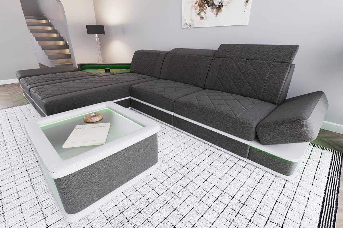 Sofa Dreams Couch Perugia L-Form in Stoff