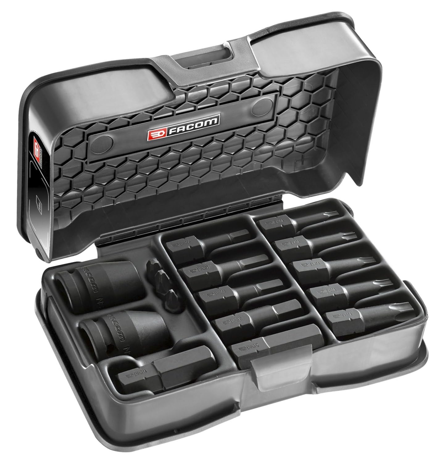 Facom NHX.14B 16 Piece Impact Screwdriver Bit Set - Hex/Torx/Phillips