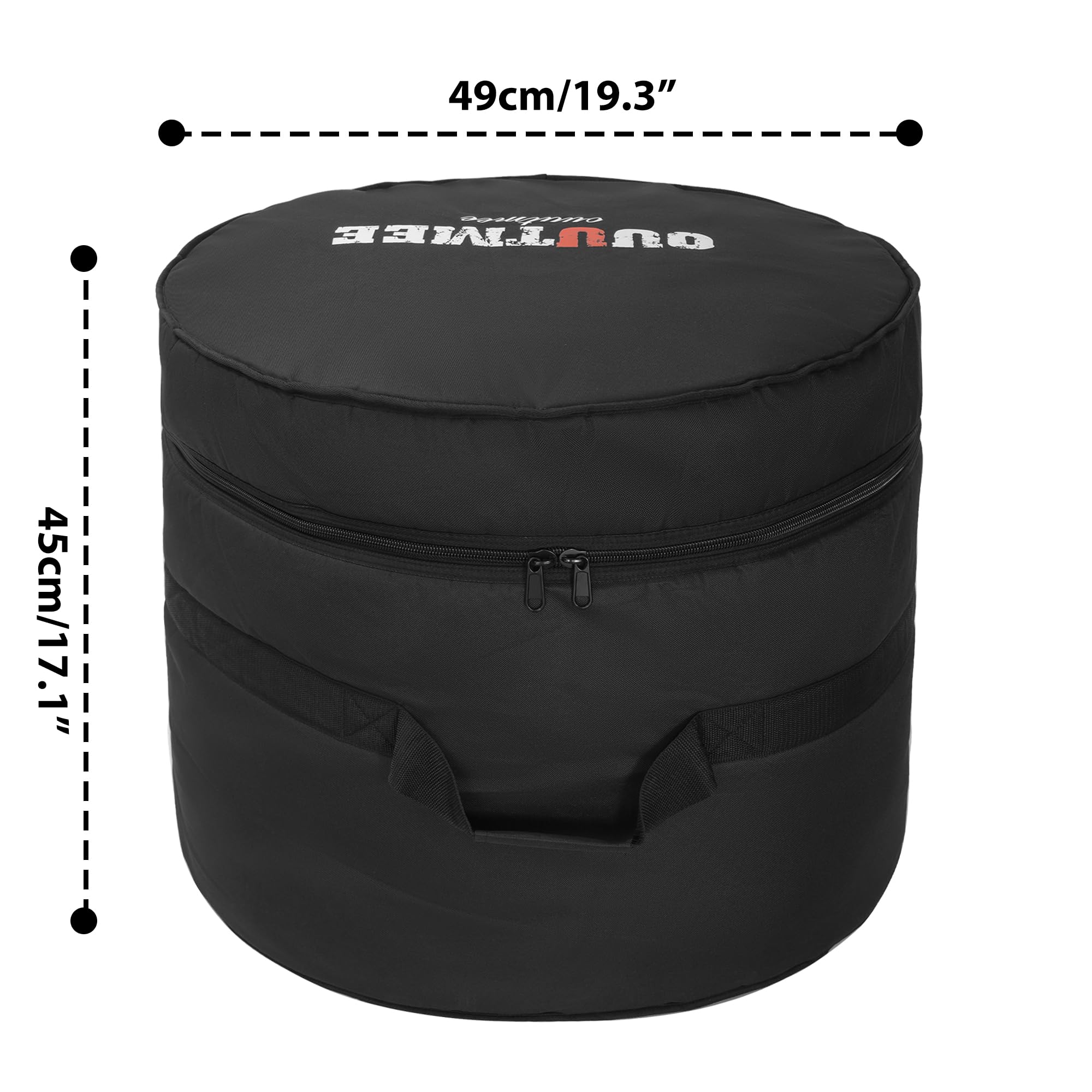 OUUTMEE Floor Tom Drum Tasche für Floor Tom 40,6 x 40,6 cm/40,6 x 35,6 cm, 10 mm Dicke, gepolsterte Reise-Trommeltasche | Tragbare Reise-Trommel-Tragetaschen für Aufbewahrung und Transport von Gigs