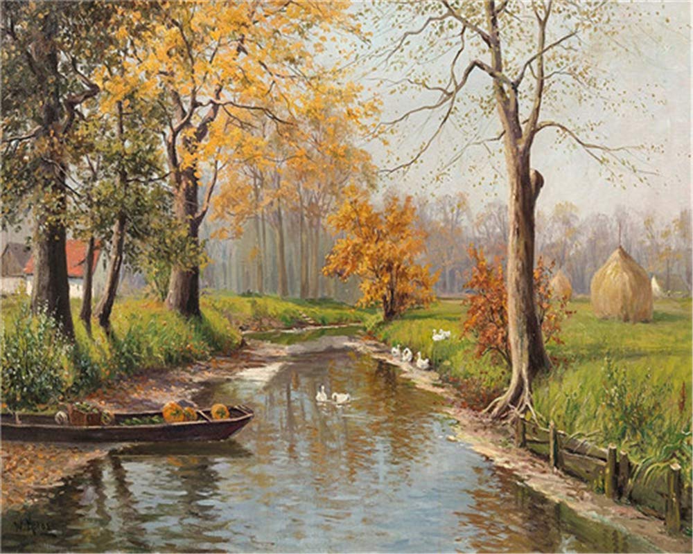 YEESAM ART Peinture Par Numero Adulte Château De La Forêt, Peinture