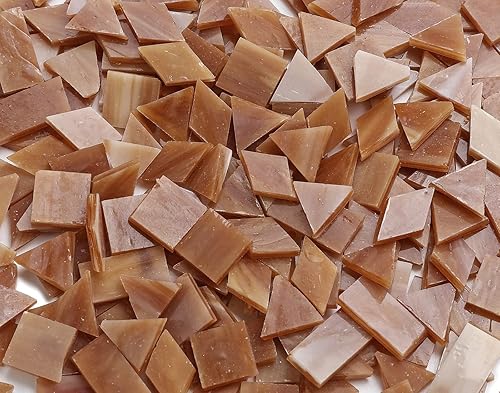 Miniatura 2 de Lanyani Azulejos de mosaico de vidrio para manualidades artísticas, 4 formas mixtas de vidrio colorido Tiffany, 200 piezas,