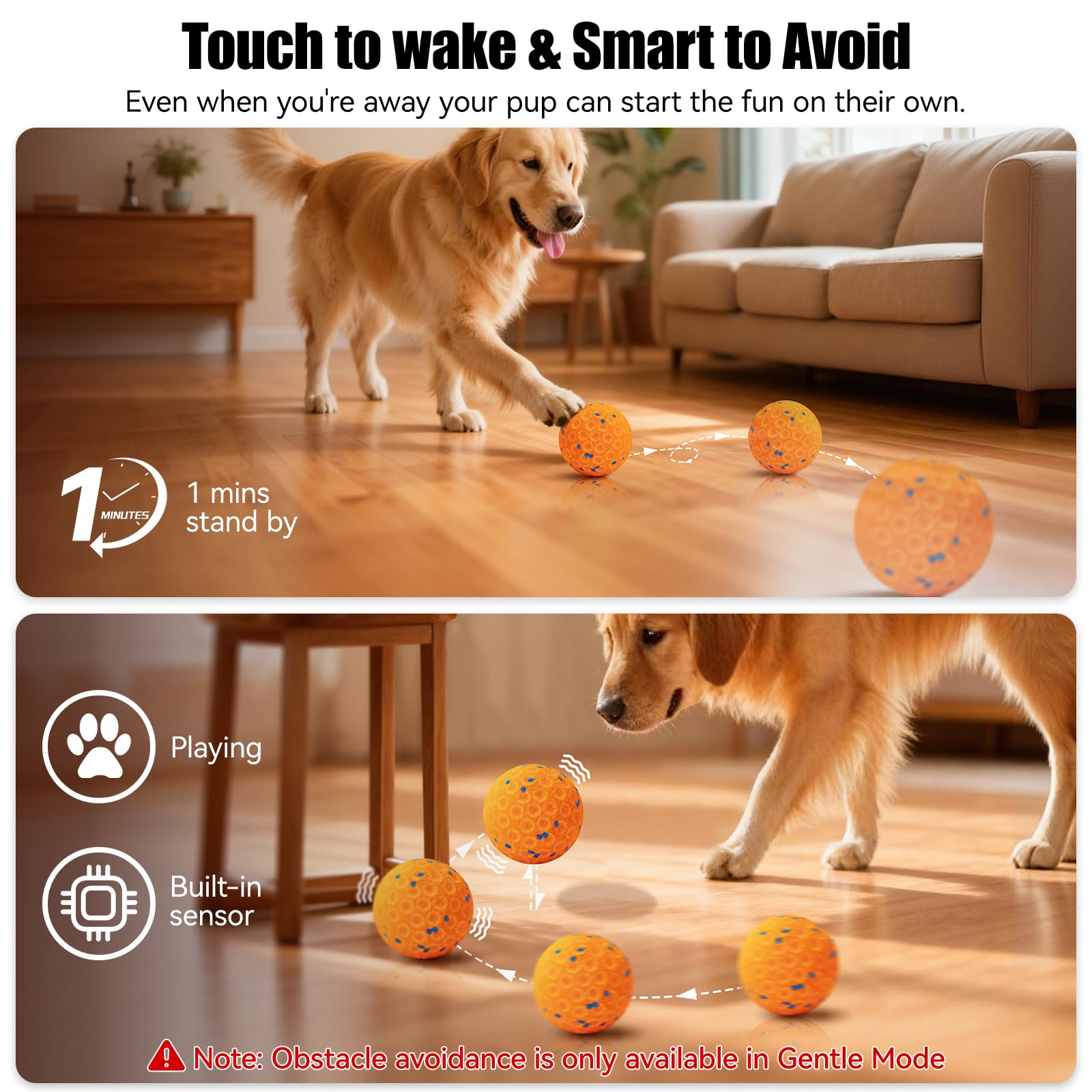 Pelota interactiva para perros a prueba de mordeduras para masticadores agresivos, juguete automóvil y vibrador automático con 3 modos, impermeable IP54 y material E-TPU, ideal para perros