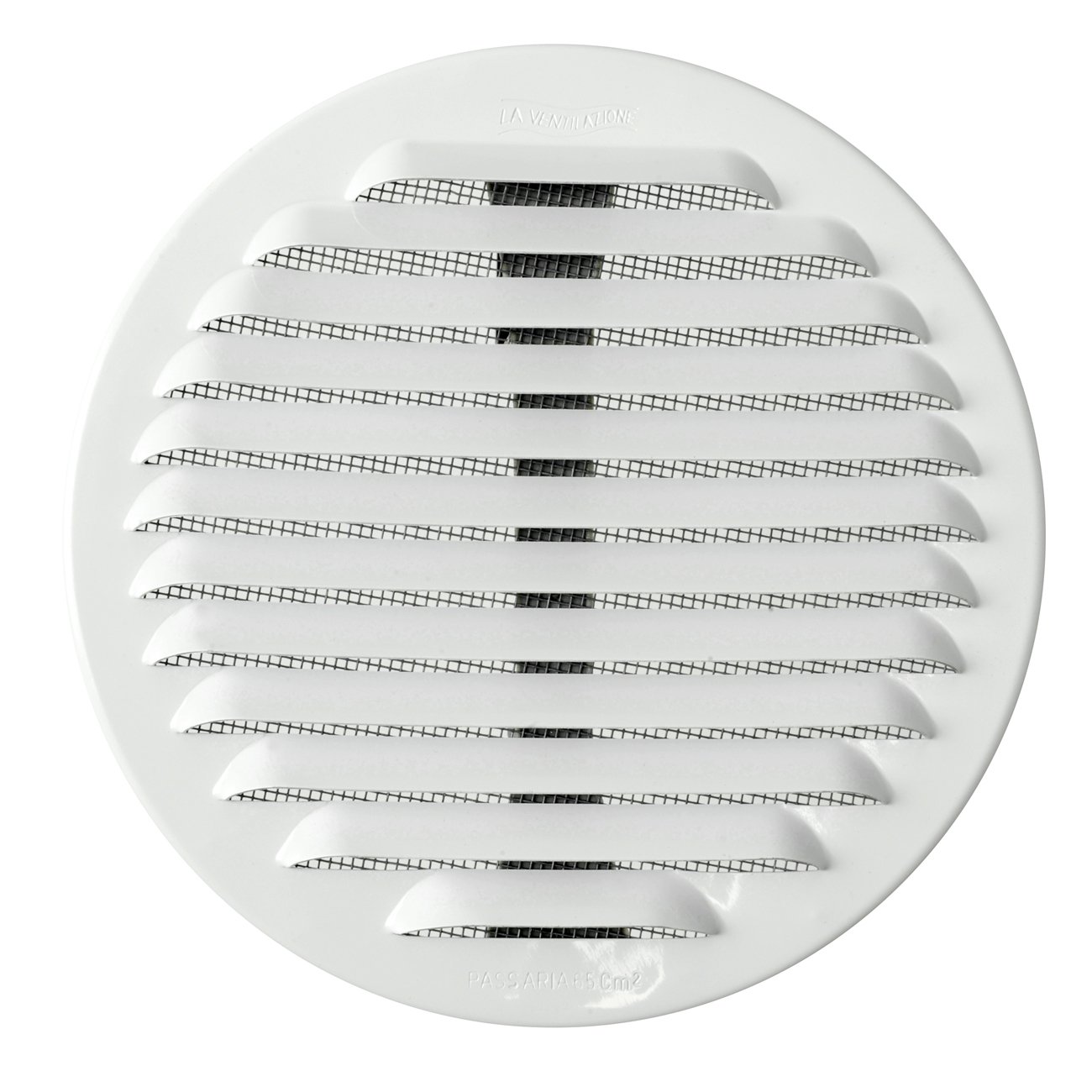 La Ventilazione GABTU125R Griglia Tonda Universale con Molle, Alluminio Bianco, ø155 mm