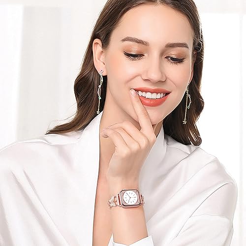 Miniatura 6 de wipalor Correa de mariposa para Apple Watch de 1.614, 1.575, 1.496 pulgadas, para mujer, correa elegante de metal para iWatch de 1.575 pulgadas para