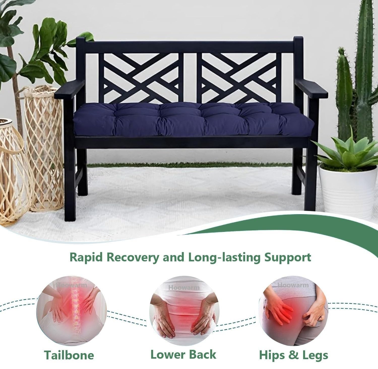 Cuscino per panca spesso 8 cm, per interni ed esterni, 90/100/110/120 x 50 cm, elegante cuscino per sedia per divano a 2/3 posti, mobili da giardino, portico e cucina, comodo Cojín