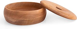 Handcrafted Wooden Mexican Tortilla Warmer Basket Indian Chapati Roti Bread Holder Box Pancake Keeper Serveware Hot Pot Casserole Dish With Lid Home Kitchen Dining Decor, Natural Brown