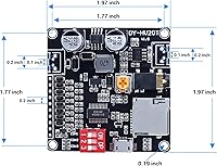 Vista 5 de Módulo de reproducción de voz de 20 W, tablero de sonido PEMENOL DC 6-35 V, reproductor de música descargable USB, salida DAC de 24 bits, MP3 WAV