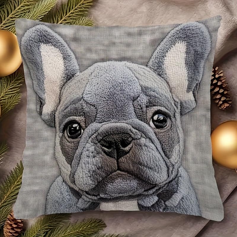PVOODIRE Short Plush Dog Cushion Covers 45x45cm - Animal Print Sofa Throw Cover Indoor Outdoor — image 1