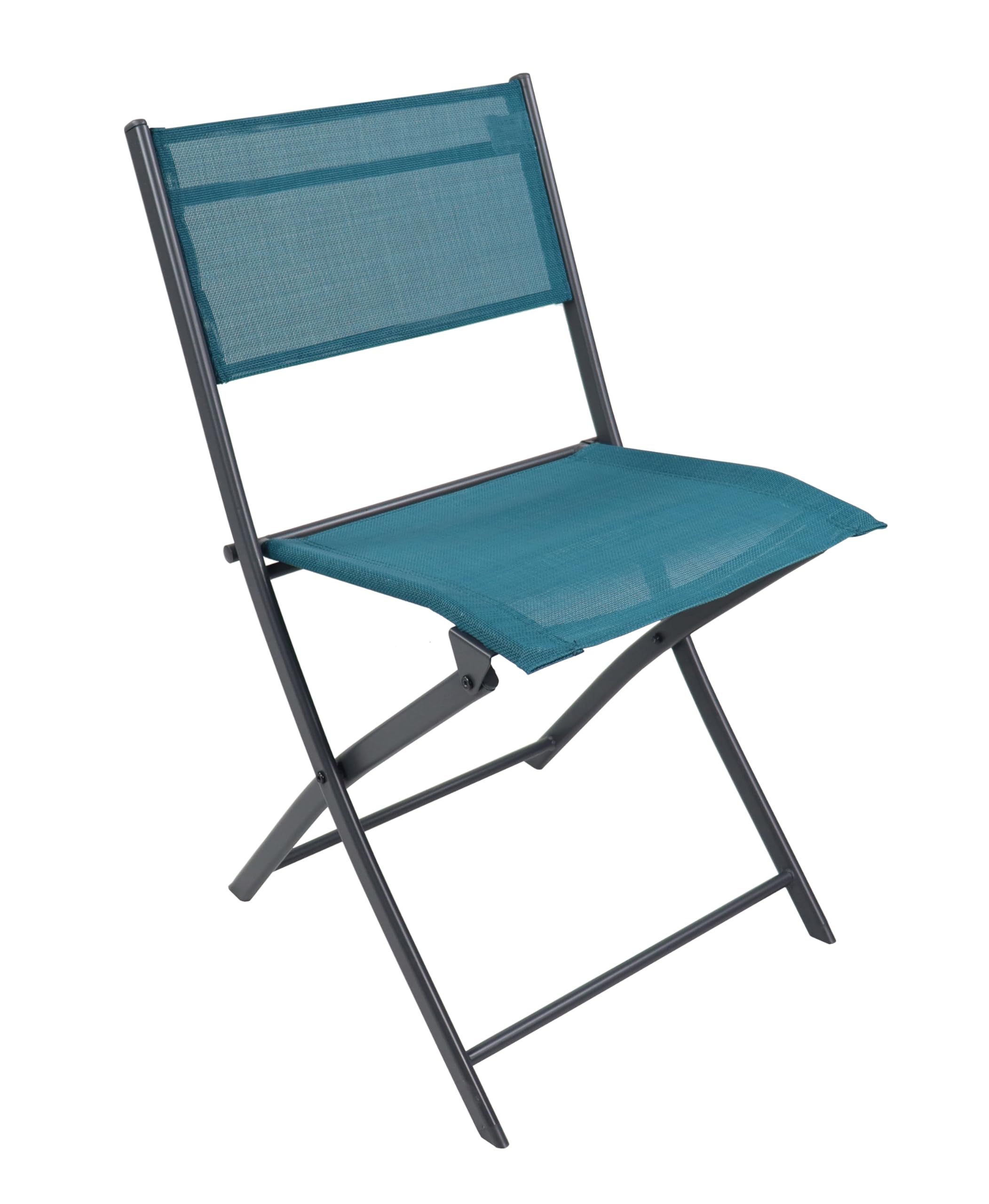 Set 6 Sedie Pieghevoli Da Giardino VCM Sumila - Colore Turchese, In Metallo Con Tessuto Textilene, H79 X L45 X P46 Cm