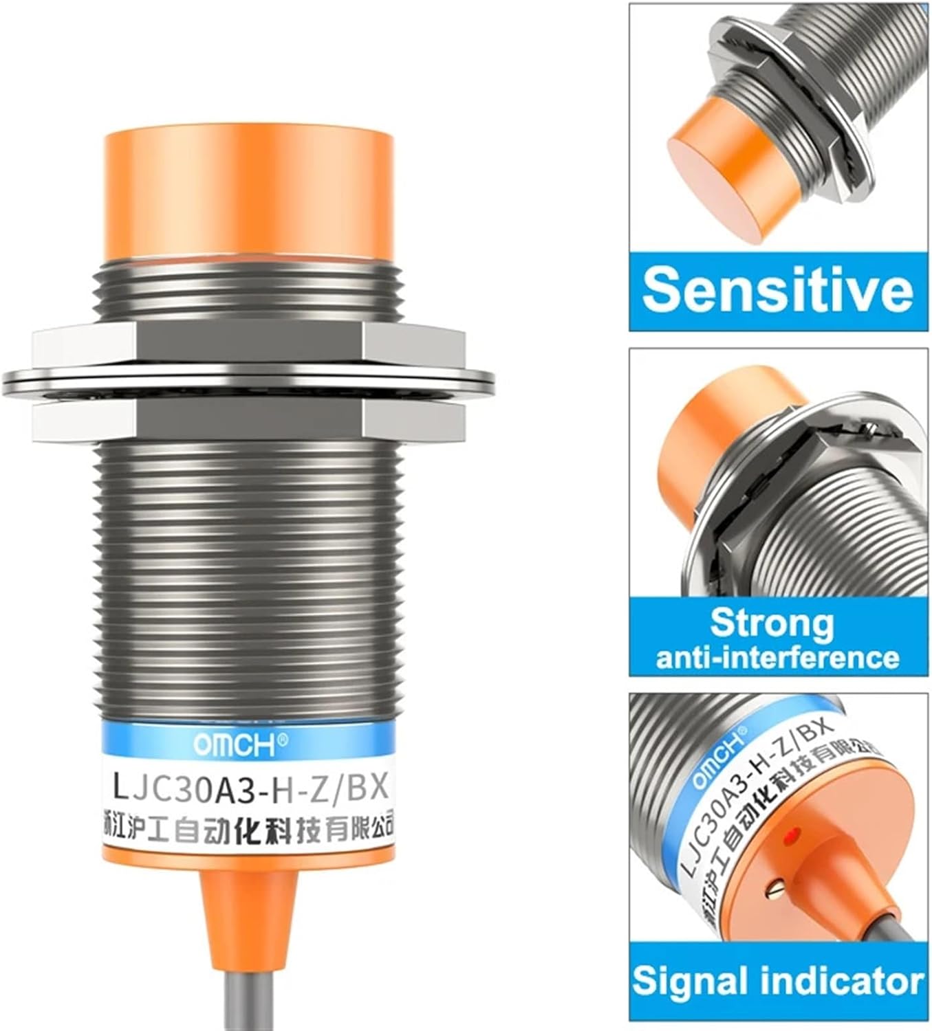 LJC30A3 DC 6-36V M12 Three-Wire NPN PNP NO NC 10/20mm Sensing Distance Capacitive Proximity Switch Sensor (Color : DC PNP NO, Size : 20MM Distance)