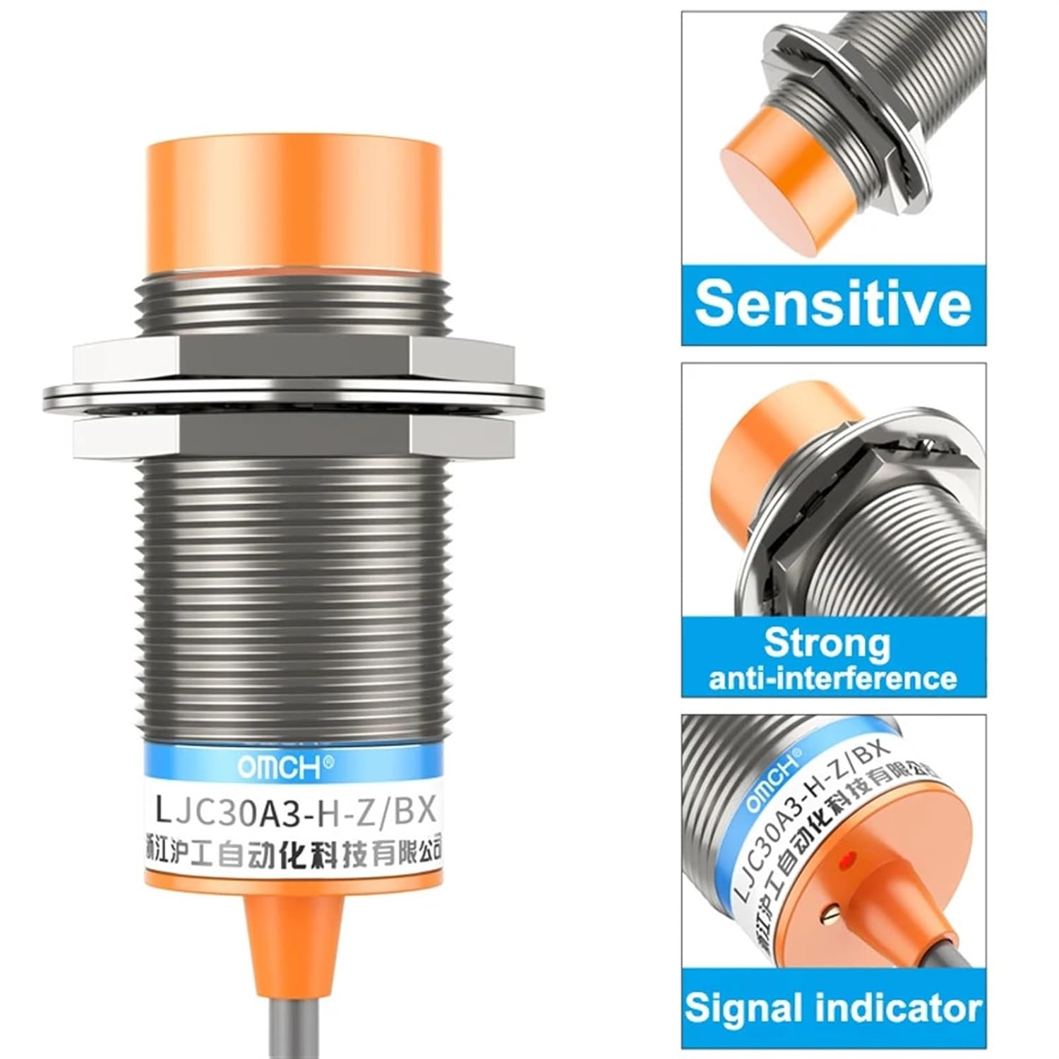 LJC30A3 DC 6-36V M12 Three-Wire NPN PNP NO NC 10/20mm Sensing Distance Capacitive Proximity Switch Sensor (Color : DC PNP NC, Size : 10MM Distance)