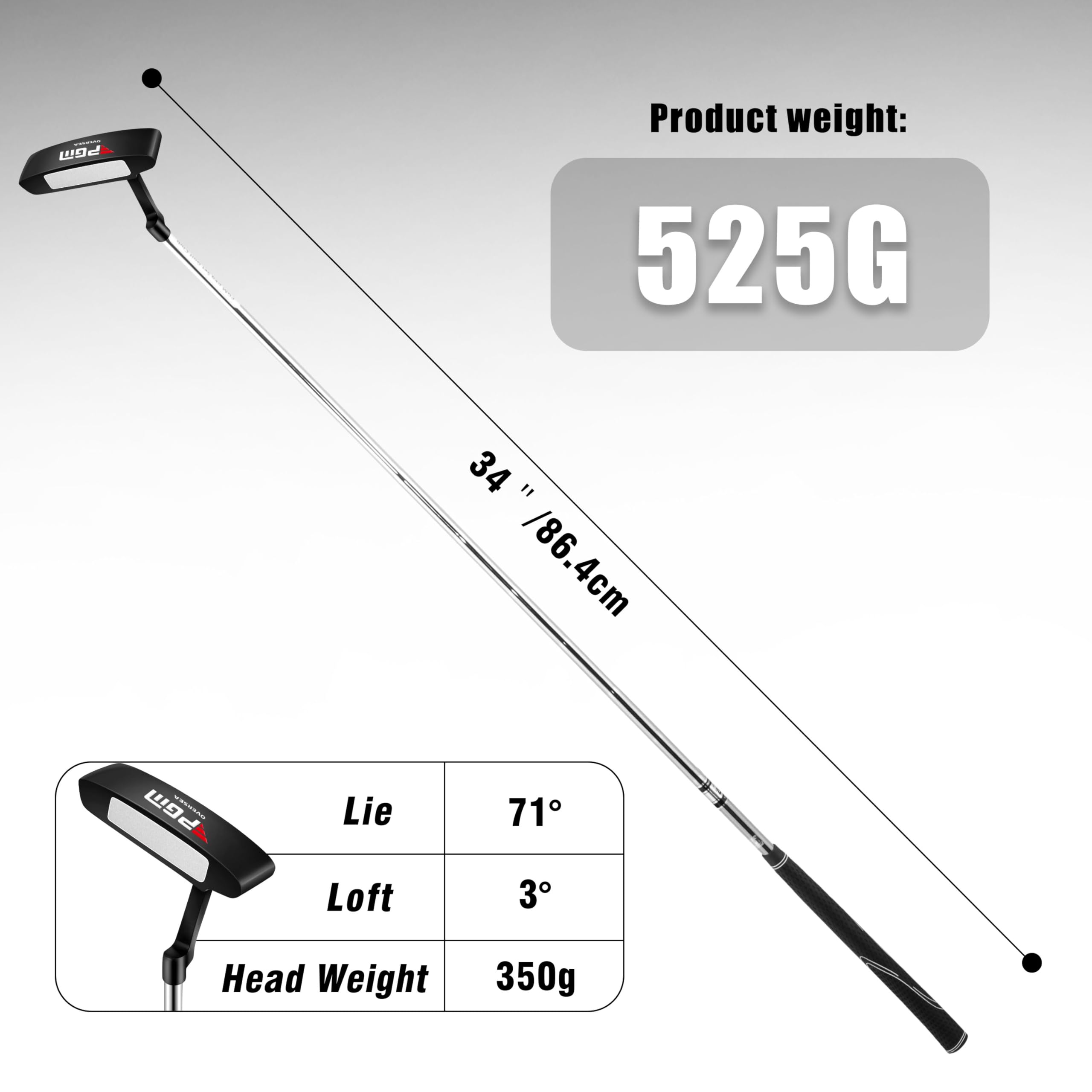 PGM Golf Putter - Blade Putter für Männer & Frauen - Hohe Fehlertoleranz Golfschläger - Perfekte Ausrichtung Legal für Turnierspiele
