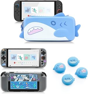 GeekShare Switch2対応カバー+ケース +アナログスティックカバー（サメシリーズ）セット