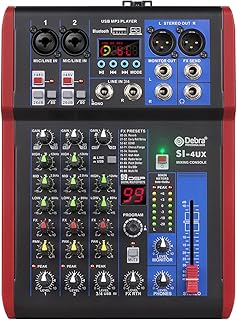 High sound quality! D Debra Audio Pro Portable Recording Mixer Audio With USB 99 DSP Digital Effects For DJ Mixer Console Karaoke Recording Studio (SI-4UX (4 Channel))