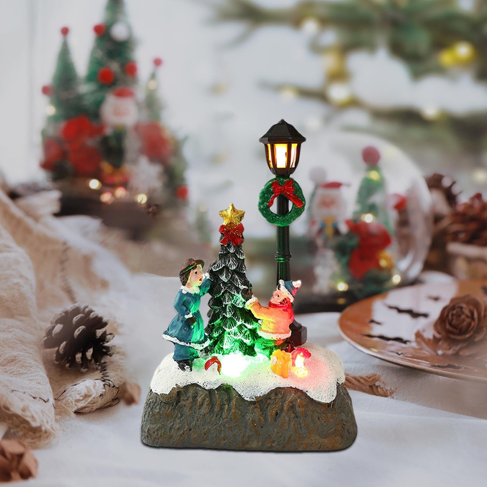 Amazon.co.jp: クリスマスビレッジハウス、LEDライト付きクリスマス