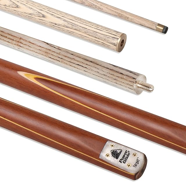 PowerGlide Unisex Classic Cue Target 2 Piece centre split cue Light Brown Yellow 57 Inch, Light Brown/Yellow, 57-Inch UK