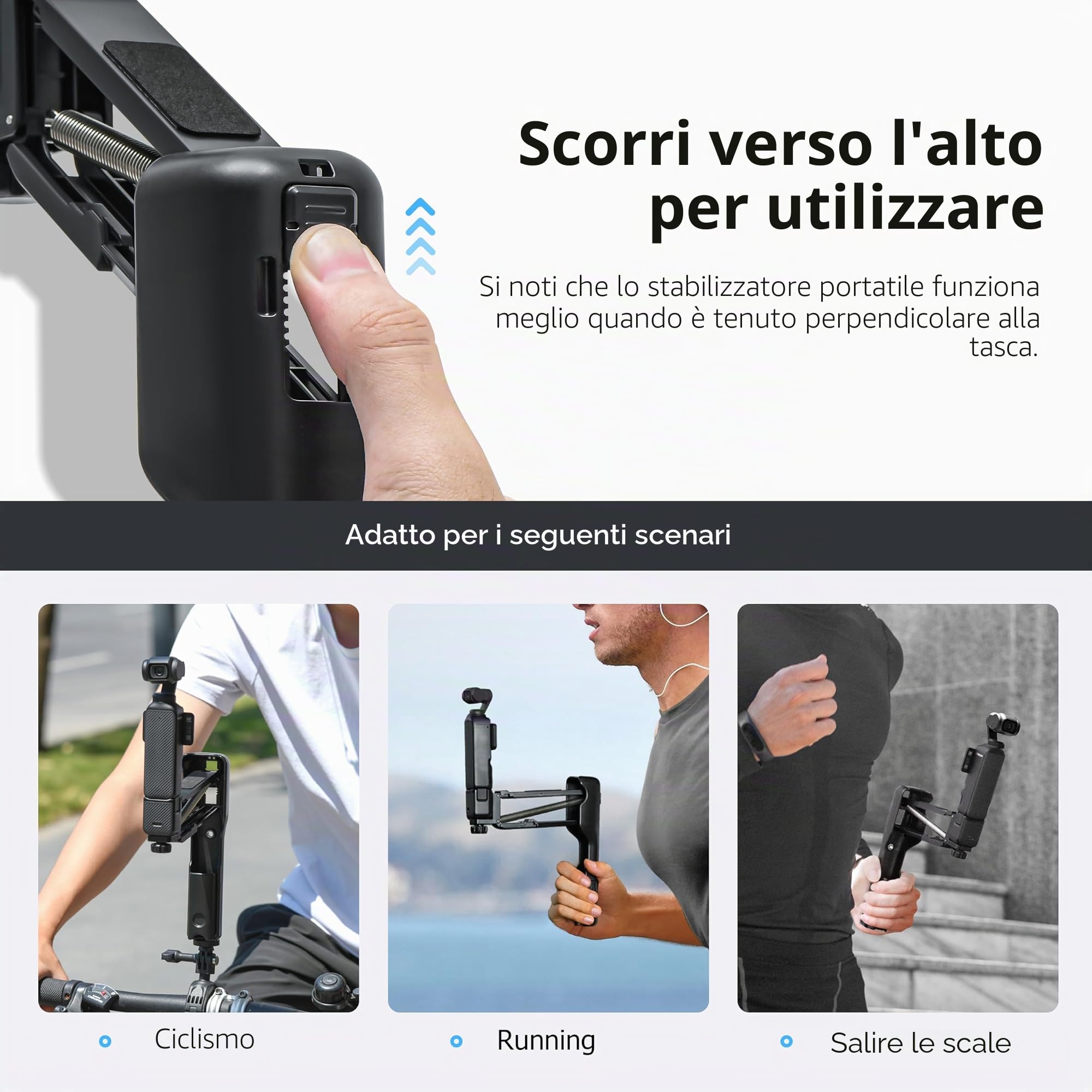 Tomat Osmo Pocket 3 - Custodia protettiva per stabilizzatore portatile, mini asse Z, anti-vibrazione, per DJI Pocket 3, adattatore pieghevole con foro filettato da 1/4"【Not for POKECT4】