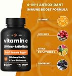 Vitamine C 1000mg Par servir avec Elderberry, Rose Hips & Citrus Bioflavonoïds.com Capsules de supplément de vitamine C pour le soutien immunitaire & Protection contre les antioxydants 240 Gélules de végétaliens