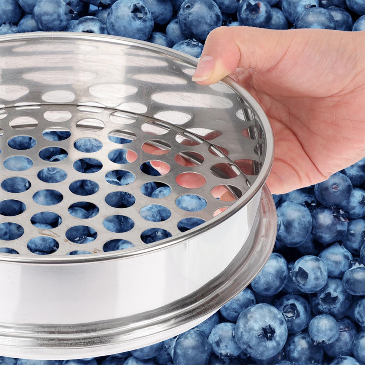 Setaccio Rotondo in Acciaio Inox 2 Pezzi per Classificazione