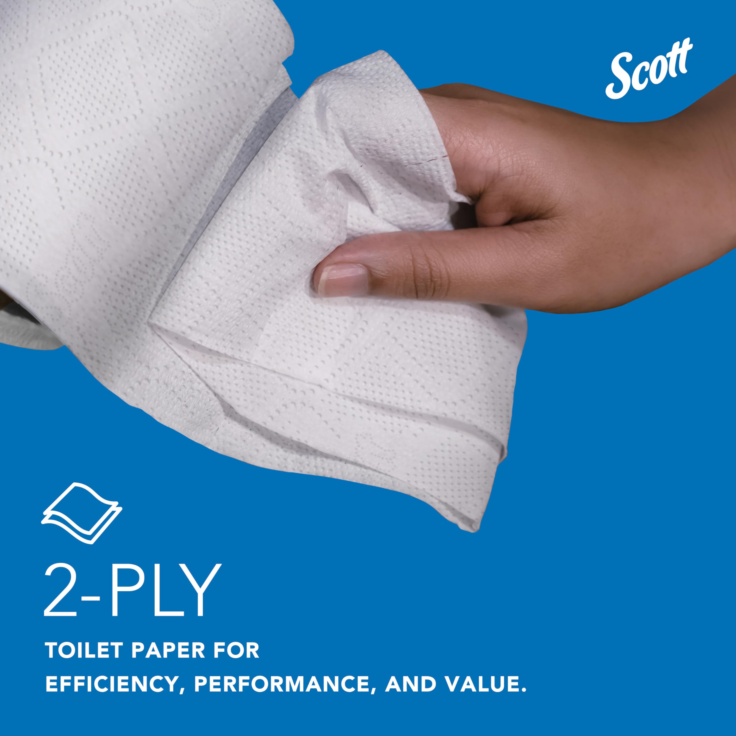 Scott Essential Professional 100% papel higiénico a granel de fibra reciclada para negocios (13217), rollos estándar de 2 capas, blanco, 80 rollos/caja, 506 hojas/rollo (el embalaje puede variar)