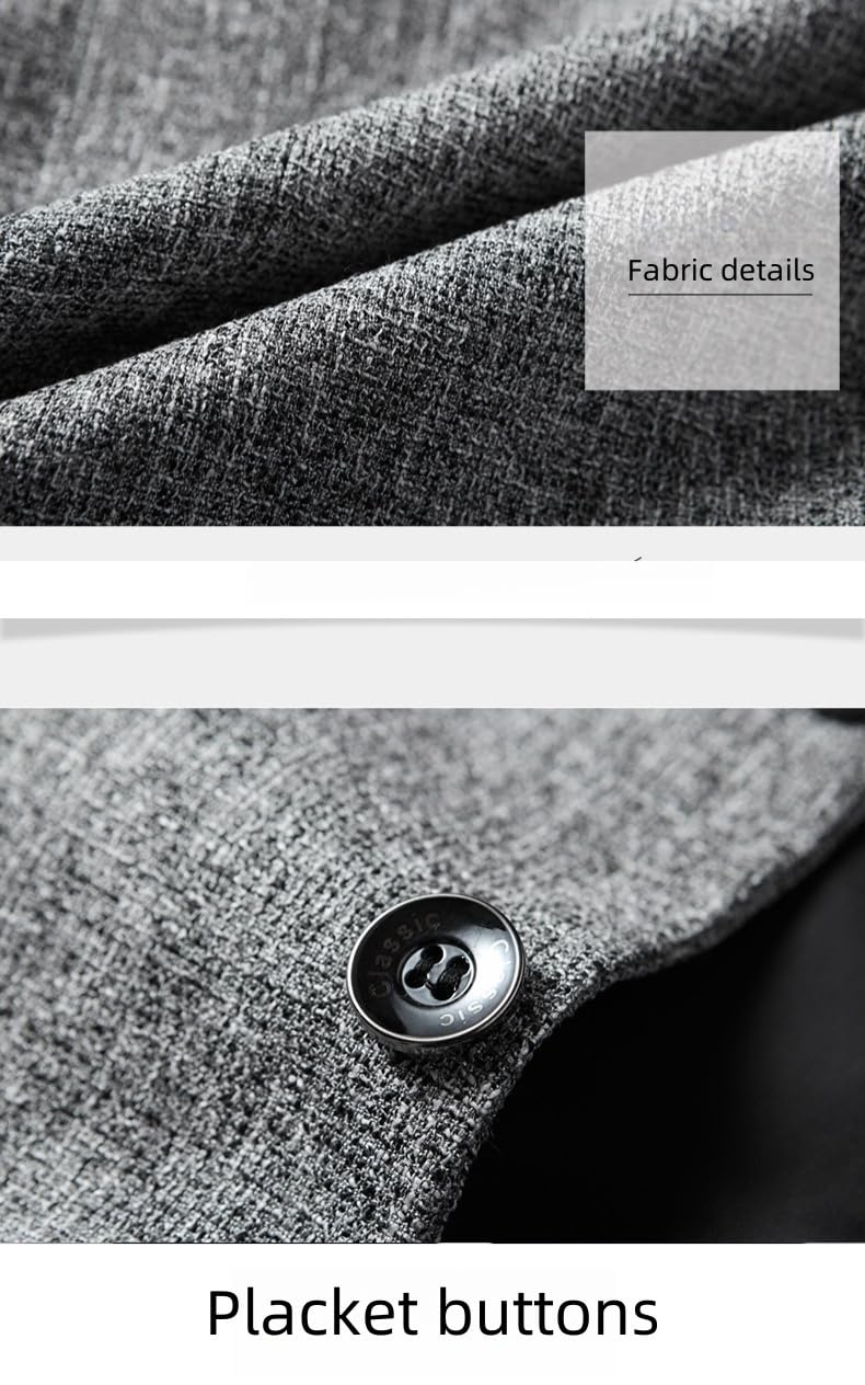 Giacca da Uomo Slim Fit Blazer Vintage in Tweed con Tacca con Bavero Giacche Sportive Leggere Giacca Casual Business A Petto Singolo con Tasche per L'Uso Quotidiano