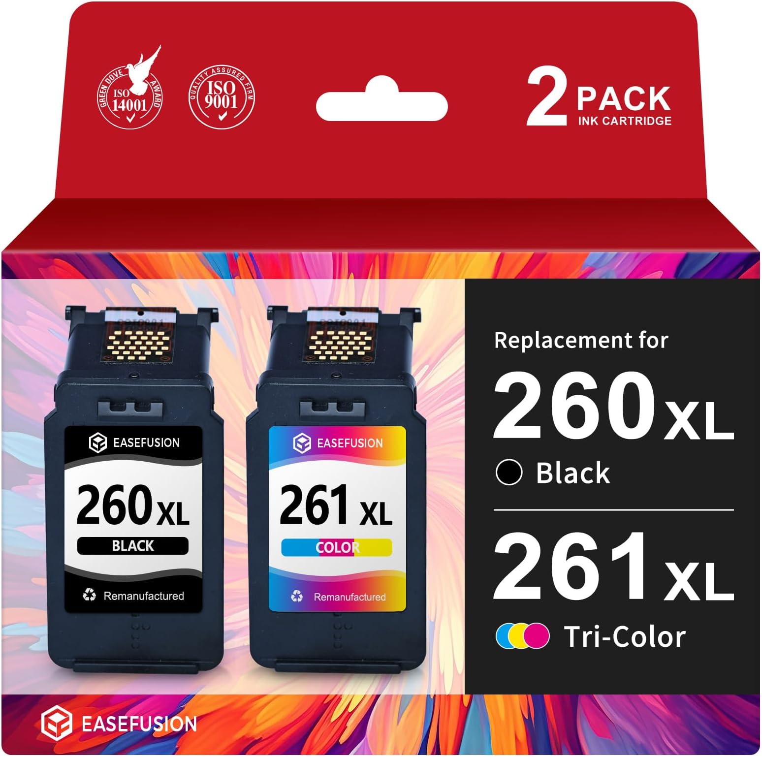 260XL 261XL Replacement for Canon 260 and 261 Ink Cartridges PG-260 CL-261 Compatible with Canon Pixma TS6420a TS6420 TR7020a TS5300 TS5320 TR7020 Printer Ink Cartridges