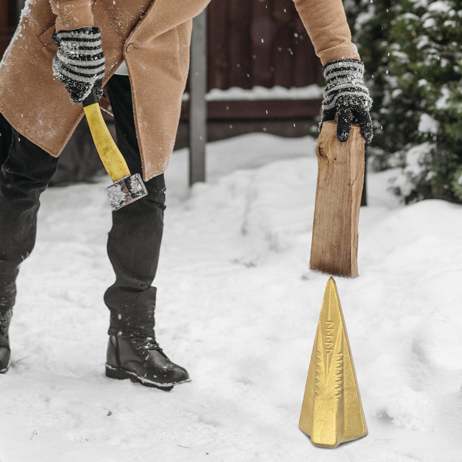 Cuneo spaccalegna | Cuneo per ceppi Manuale Cuneo per spaccalegna a Forma di Diamante | Spaccalegna con Cuneo in Legno diamantato per spaccare Quercia, Noce, Noce, sicomoro, 4 libbre