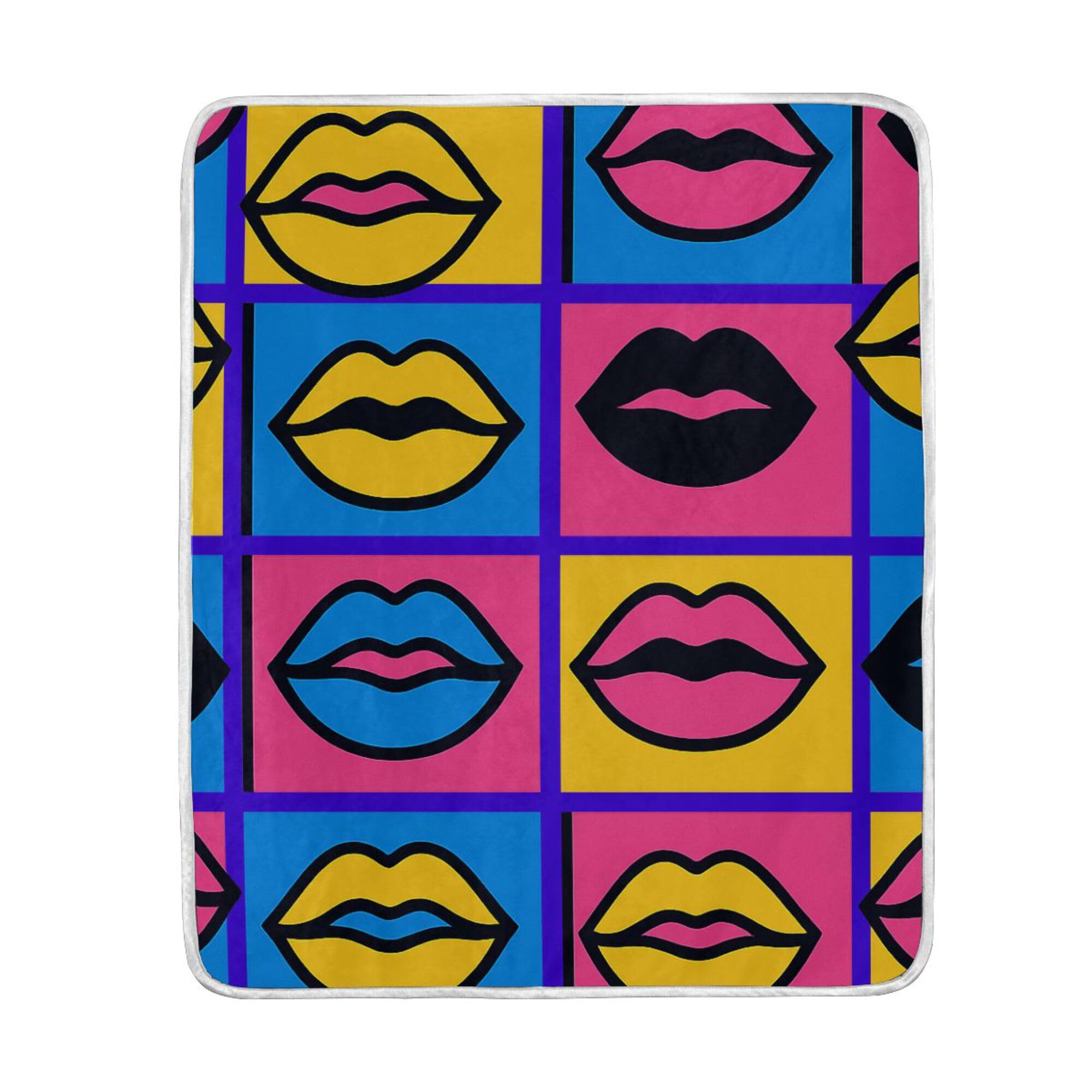 Narzuta na łóżko uroczy koc narzuta na sofę 50 x 60 narzuty koce pogrubione pop-art usta tapeta