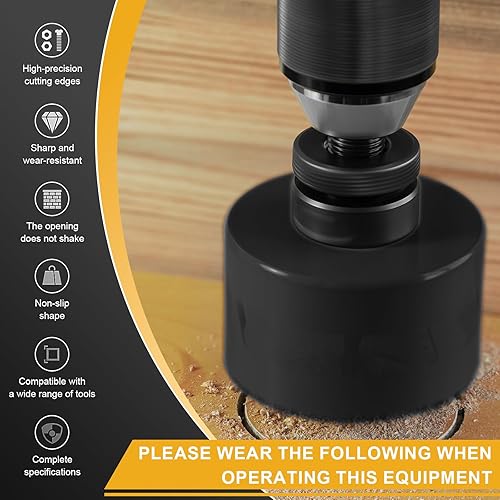 Vista 306 de Sierra perforadora de 6 1/8" (155 mm) para madera, cortador de agujeros bimetálico HSS con broca piloto para madera contrachapada, cornhole, techo