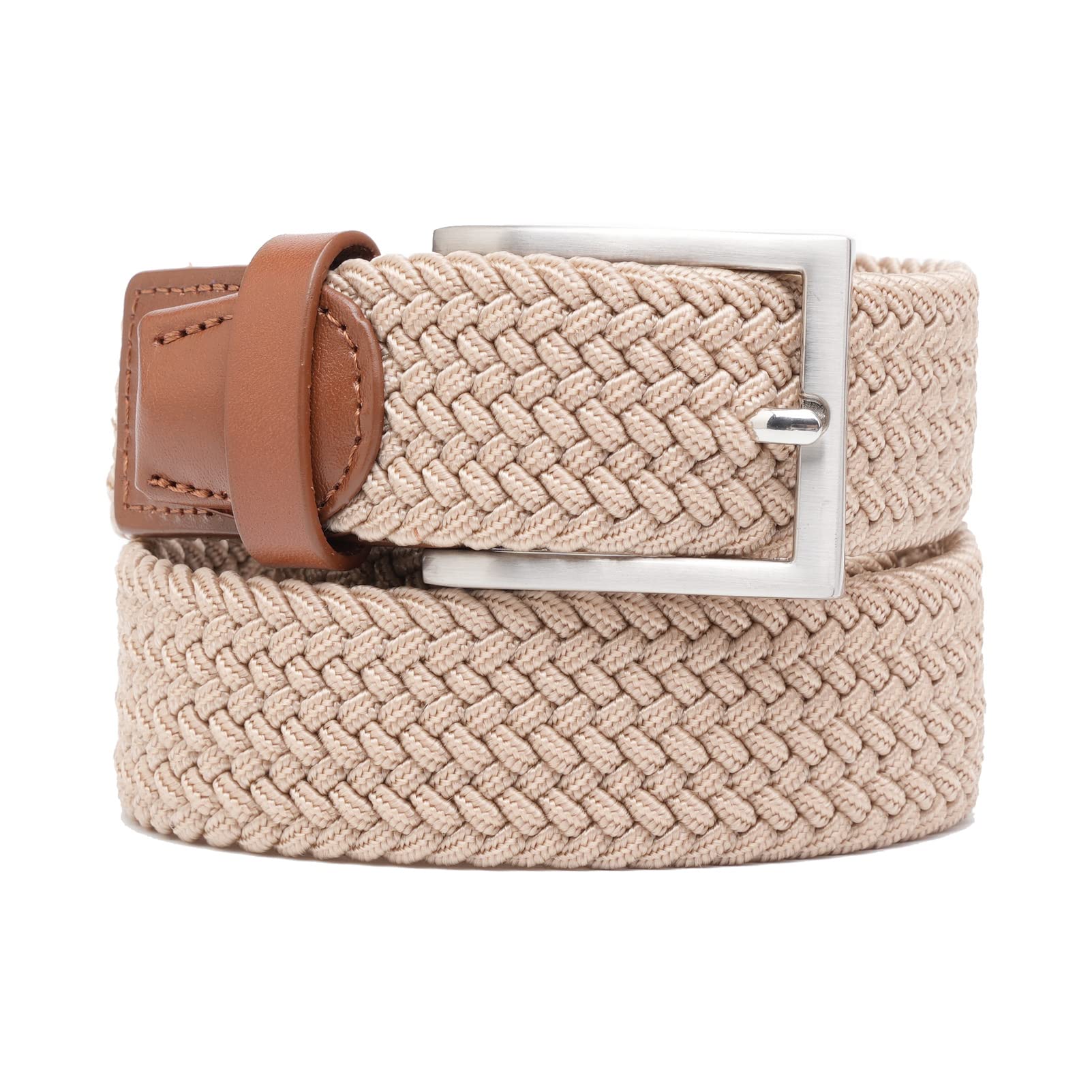 TOUGERJOY Mens Stretch Belt, tessuto elastico intrecciato Web Belt Casual per Golf Pantaloni di caccia Jeans