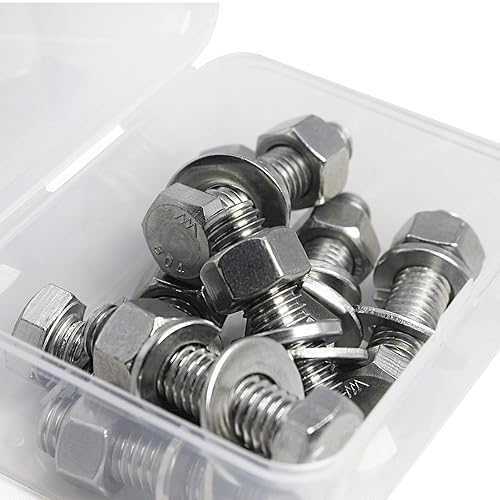 Miniatura 9 de Tornillos de cabeza hexagonal de 516-18 x 3 pulgadas, tuercas, arandelas planas y de bloqueo, acero inoxidable 304, rosca completa a máquina,