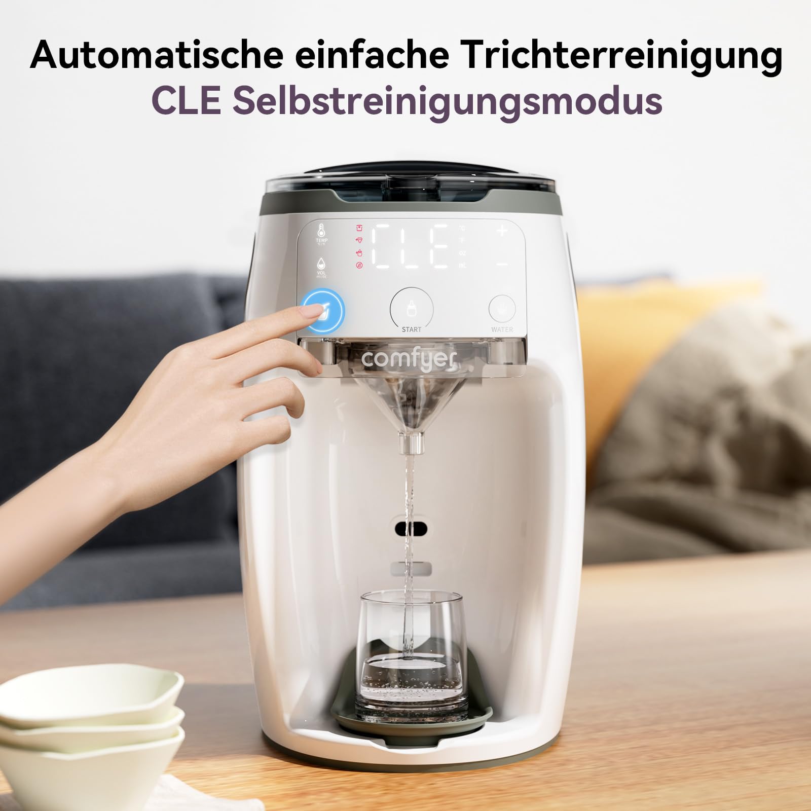 comfyer Milchmischer Sofortiger Formula Anpassbarer und automatischer Flaschenzubereiter Formula-Spender Temperaturkontrolle für Babys, automatische Pulvermischung für alle Flaschen und Formula-Marken