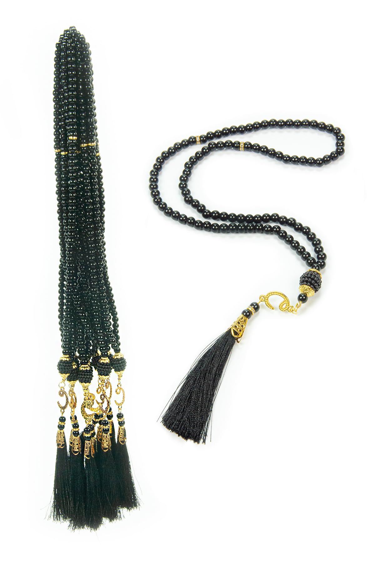 ihvan online, Tasbih Prayer Beads 99, Pack of 10, Muslim Prayer Bead, Islamic Rosary Bead, Dhikr, Tasbeeh Bulk, Misbaha, Masbaha, Tespih, Islamic Gift for Ramadan & Mawlid & Hajj Umrah, Black-Model 2