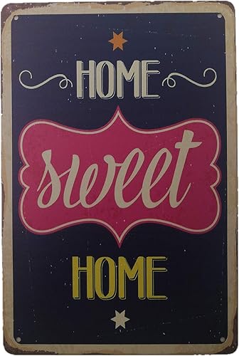 Letrero de metal vintage para decoración del hogar dulce para bar, pub, tienda, divertido arte de pared retro de 12 x 8 pulgadas