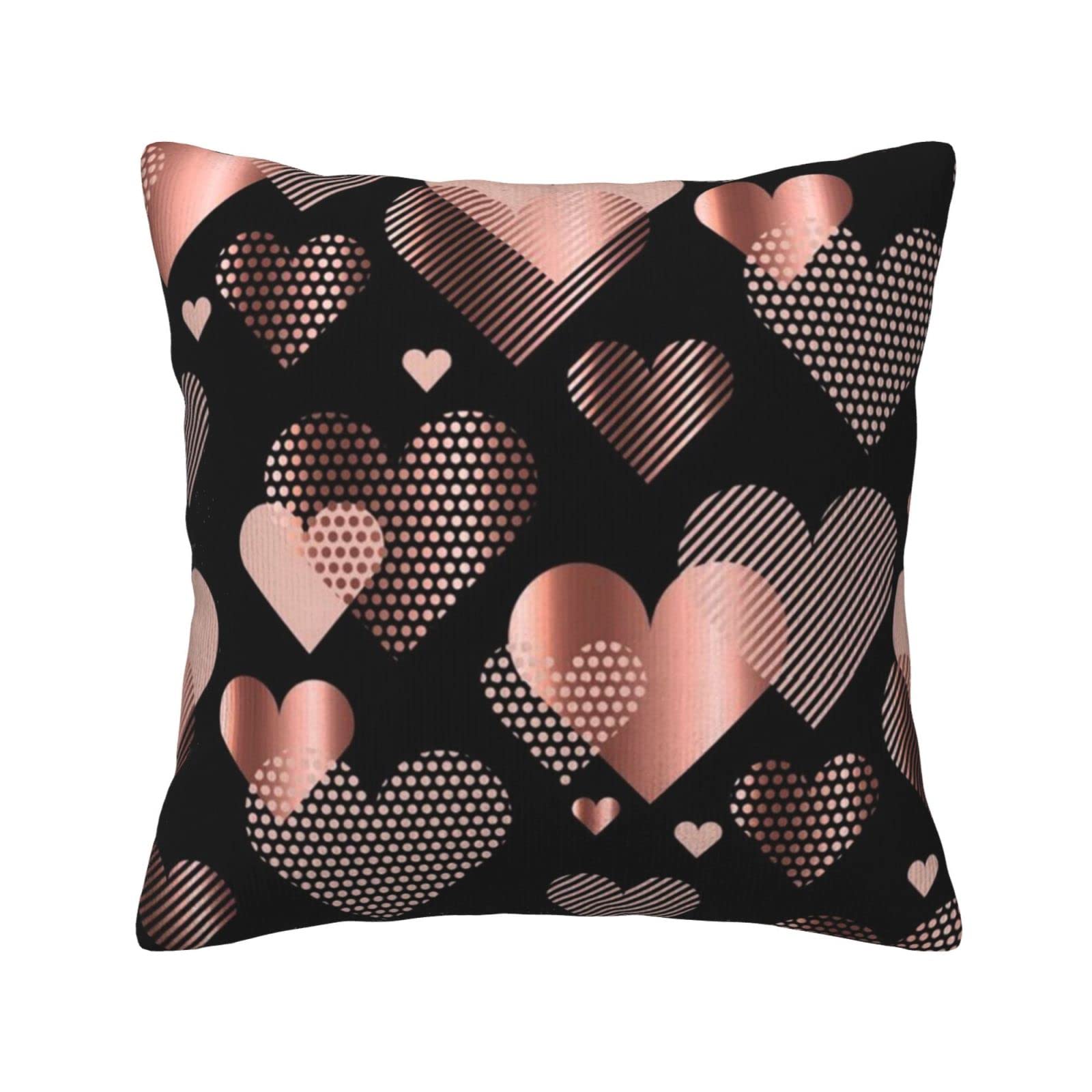 Housse de coussin velours côtelé cœur or rose pour raviver un canapé terne