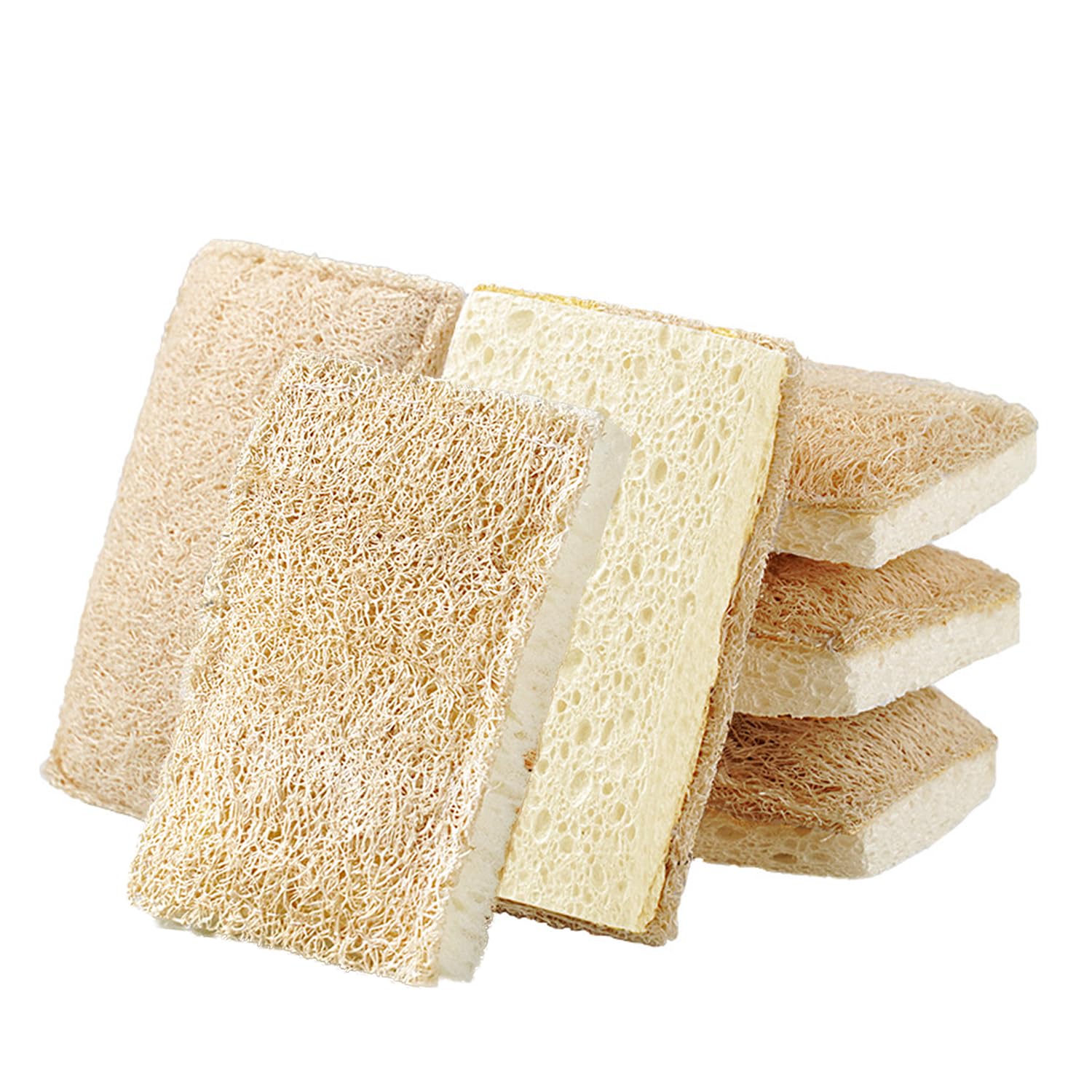 Brosse Éponge De Nettoyage Loofah 6 Pièces, Brosse De Nettoyage De Cuisine, Brosse À Vaisselle, Outils De Nettoyage, Brosse De Nettoyage Durable