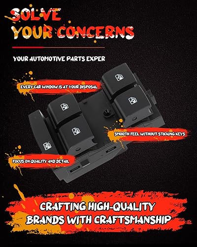 Miniatura 2 de CCIYU Interruptor de elevalunas eléctrico delantero izquierdo del lado del conductor compatible con Chevrolet Orlando 2012-2014, para Chevrolet