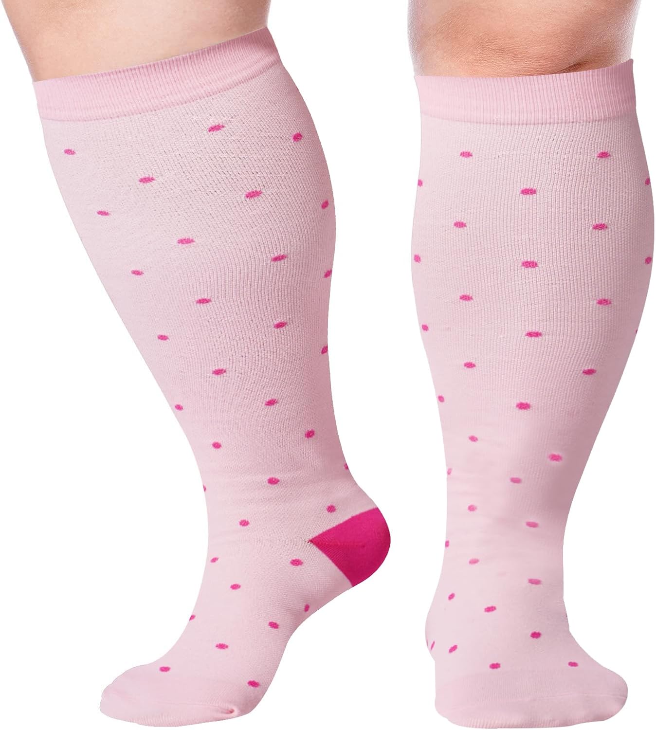 Abodhu Plus Size Compression Socks for Women& Men 15-20mmHg Wide Calf Knee High Socks