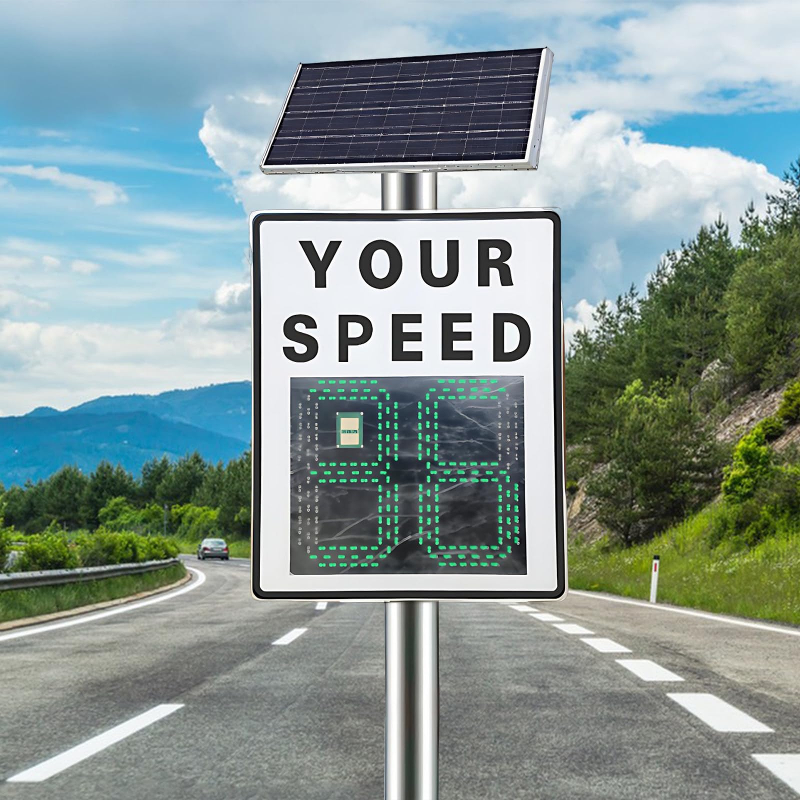 Señal Solar De Retroalimentación De Radar, Detector Digital De Velocidad con Radar, Señal De Tráfico Led Solar De Aluminio con Control Remoto, Clasificación Ip65